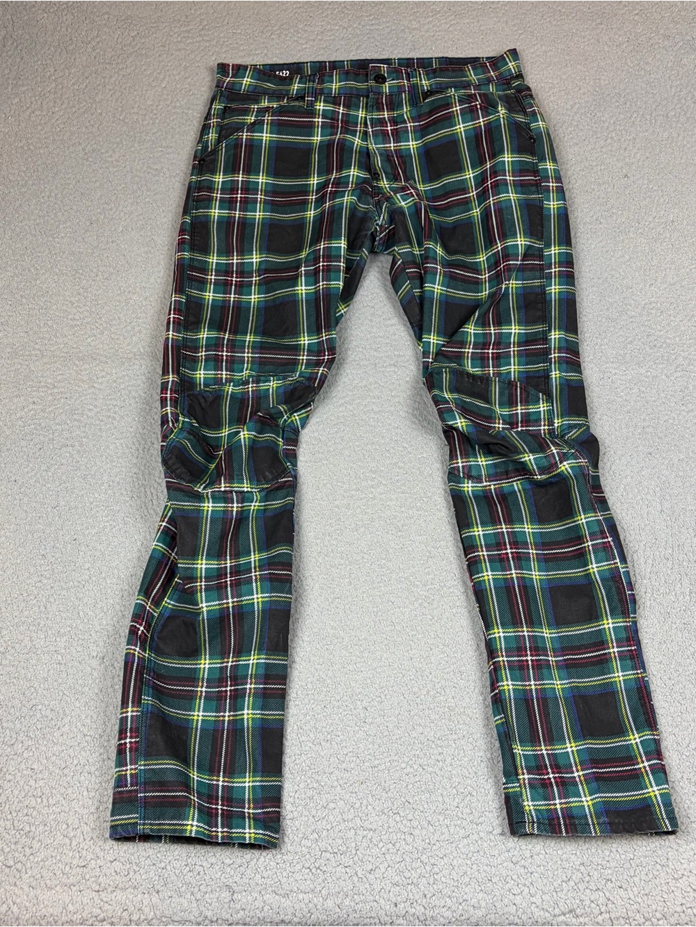 G-Star Raw x Pharrell Williams Pants 31x32 Tartan Plaid Green 5622 3D Tapered
